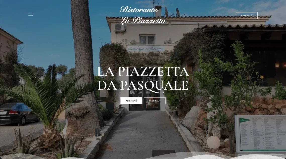 Web del Restaurante Piazzetta